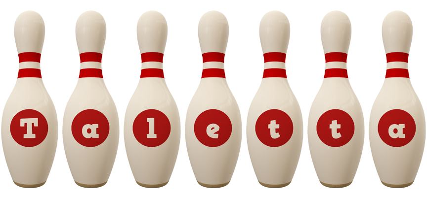 Taletta bowling-pin logo