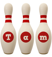 Tam bowling-pin logo