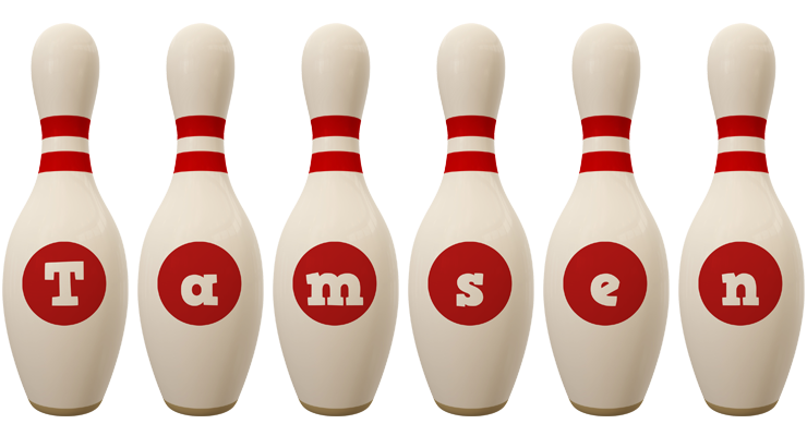 Tamsen bowling-pin logo