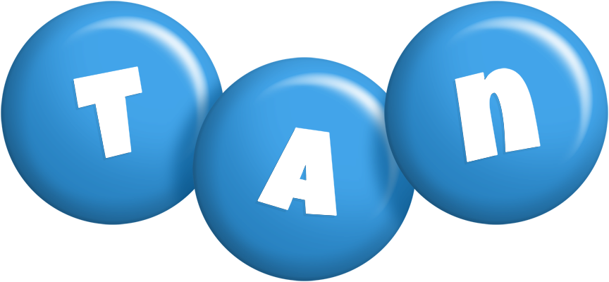 Tan candy-blue logo