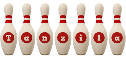 Tanzila bowling-pin logo