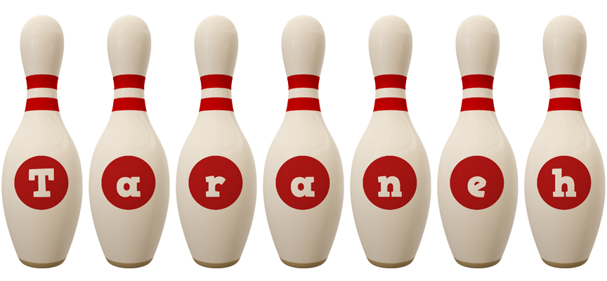 Taraneh bowling-pin logo
