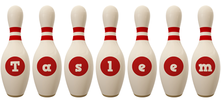 Tasleem bowling-pin logo
