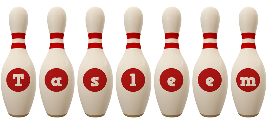 Tasleem bowling-pin logo