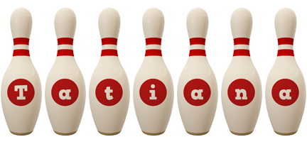 Tatiana bowling-pin logo