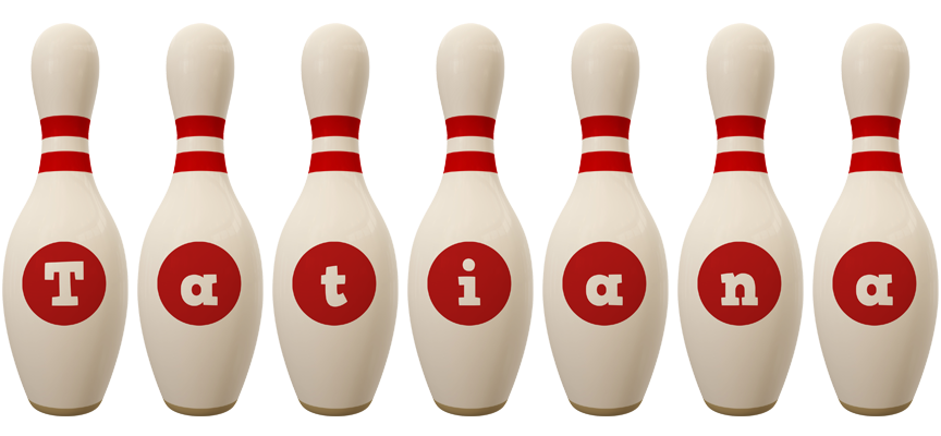 Tatiana bowling-pin logo