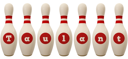 Taulant bowling-pin logo