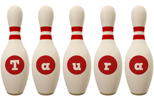 Taura bowling-pin logo