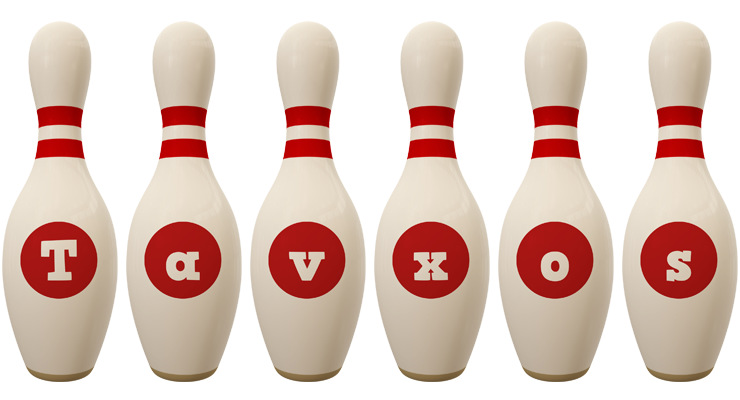 Tavxos bowling-pin logo