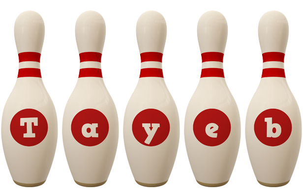 Tayeb bowling-pin logo