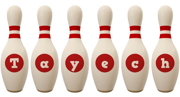 Tayech bowling-pin logo