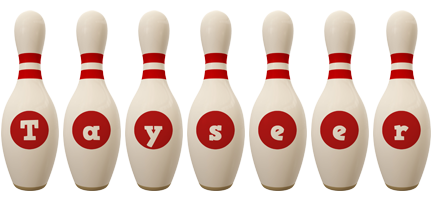 Tayseer bowling-pin logo