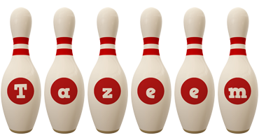 Tazeem bowling-pin logo