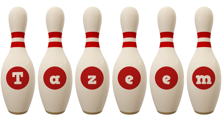 Tazeem bowling-pin logo