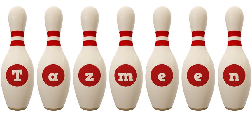 Tazmeen bowling-pin logo