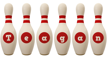 Teagan bowling-pin logo