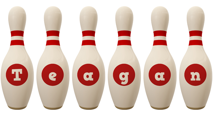 Teagan bowling-pin logo
