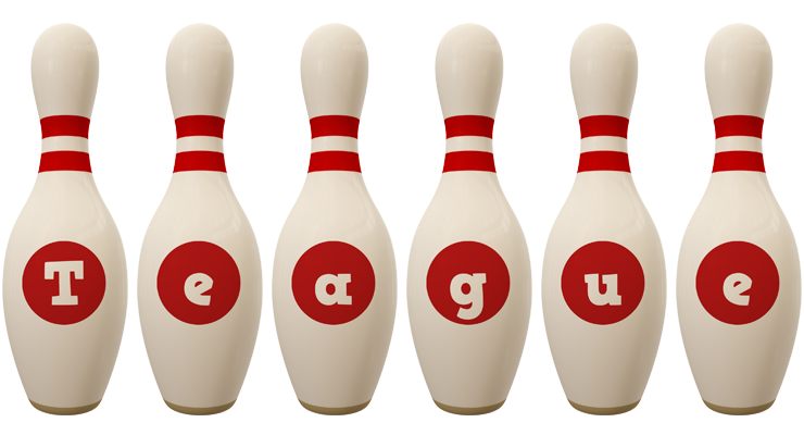Teague bowling-pin logo