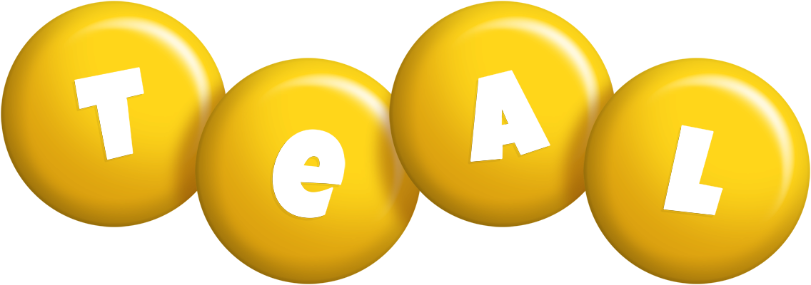 Teal candy-yellow logo