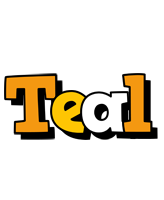 Teal cartoon logo