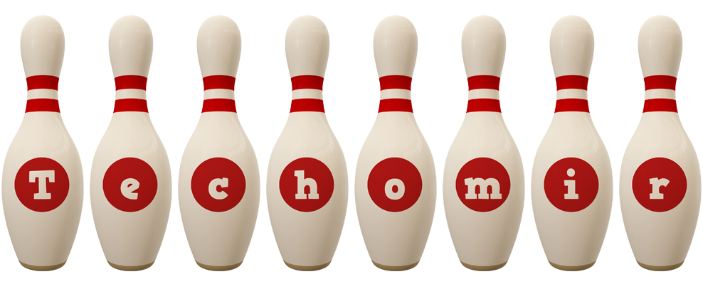 Techomir bowling-pin logo