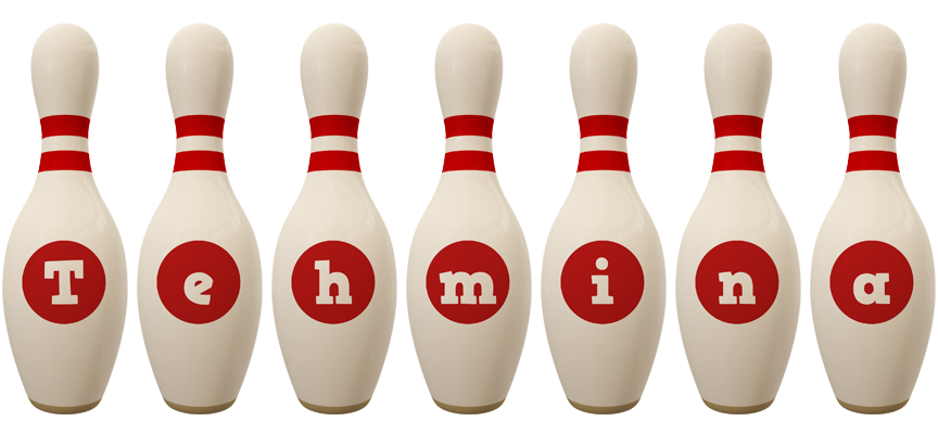 Tehmina bowling-pin logo