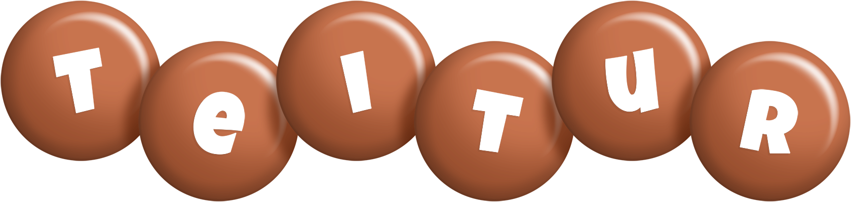 Teitur candy-brown logo