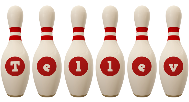 Tellev bowling-pin logo
