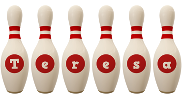 Teresa bowling-pin logo