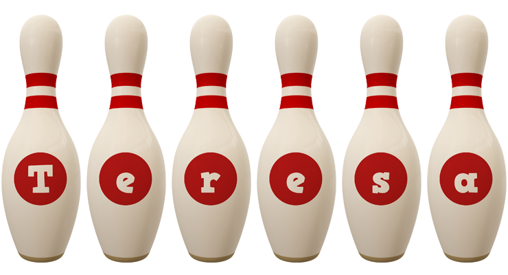 Teresa bowling-pin logo