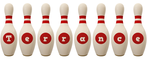 Terrance bowling-pin logo