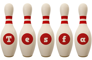 Tesfa bowling-pin logo