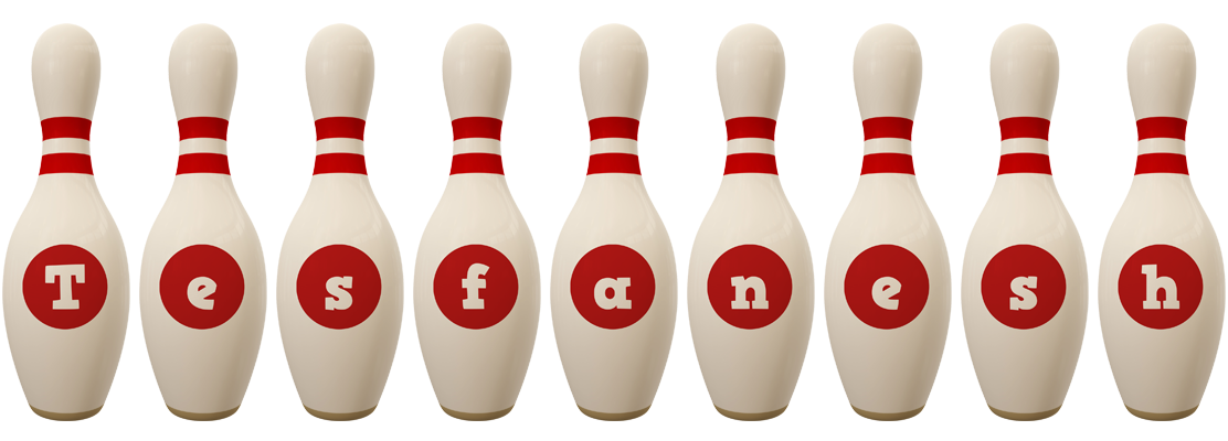 Tesfanesh bowling-pin logo