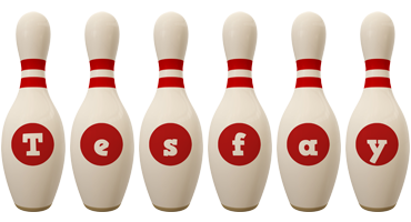 Tesfay bowling-pin logo