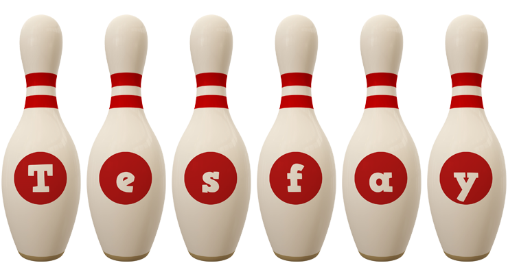 Tesfay bowling-pin logo