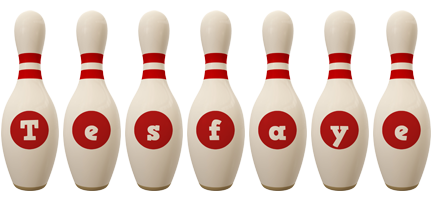 Tesfaye bowling-pin logo