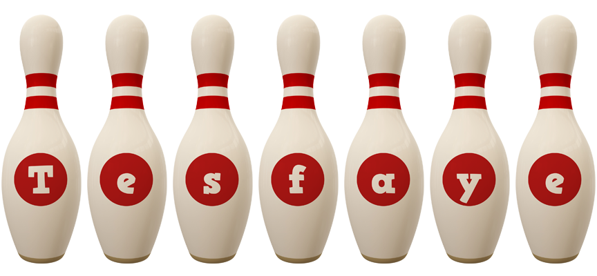 Tesfaye bowling-pin logo