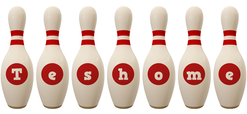 Teshome bowling-pin logo