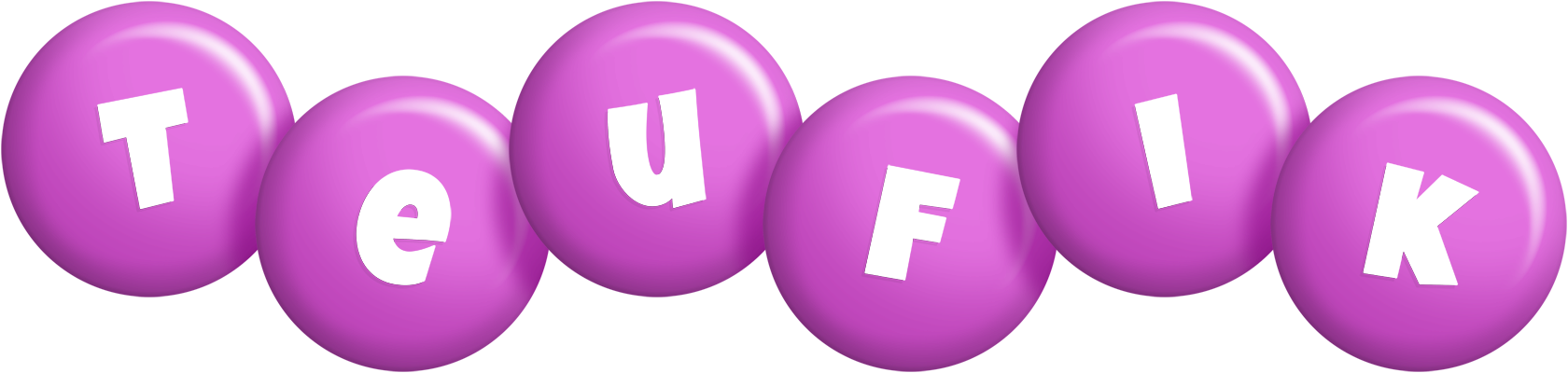 Teufik candy-purple logo