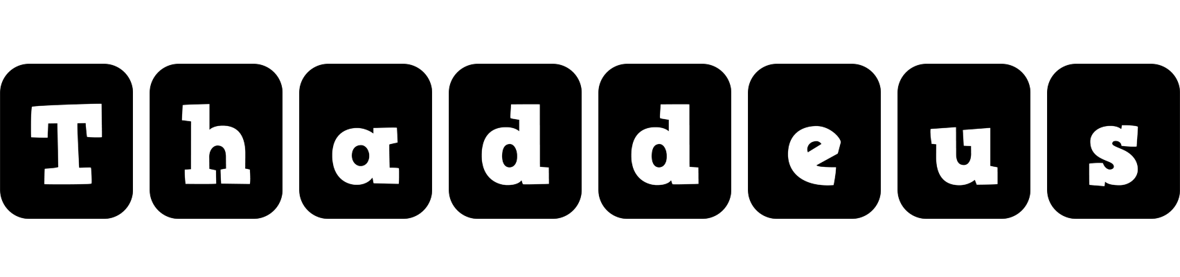 Thaddeus box logo