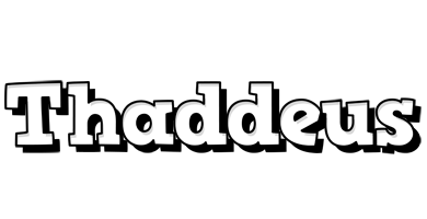 Thaddeus snowing logo