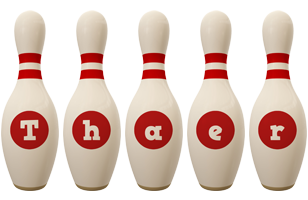 Thaer bowling-pin logo