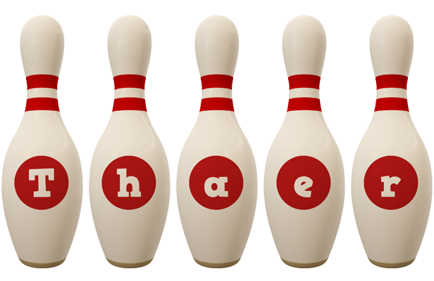 Thaer bowling-pin logo