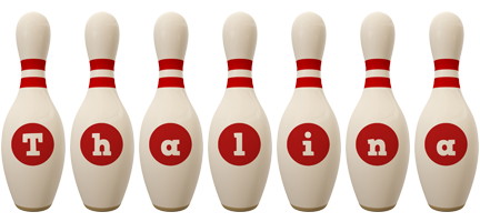 Thalina bowling-pin logo
