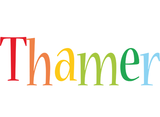 Thamer birthday logo