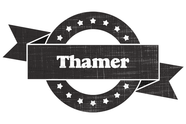 Thamer grunge logo