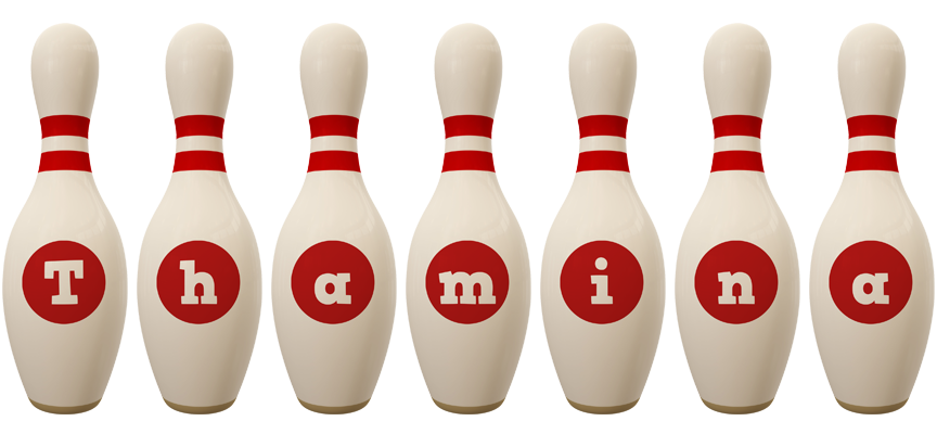 Thamina bowling-pin logo
