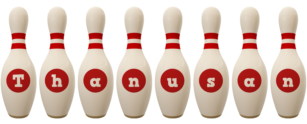 Thanusan bowling-pin logo