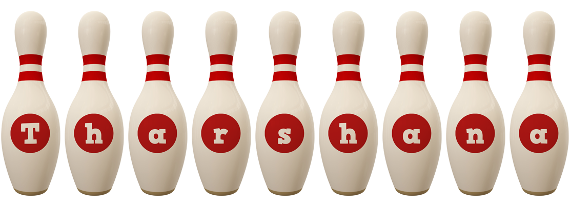 Tharshana bowling-pin logo