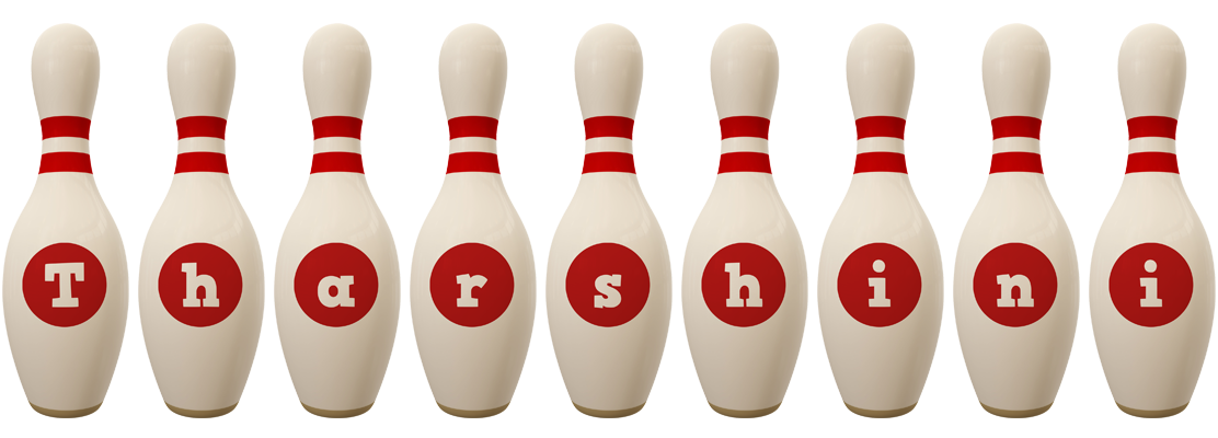 Tharshini bowling-pin logo